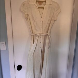Michael by Michael Kors Cream Button-Down Eyelet Dress